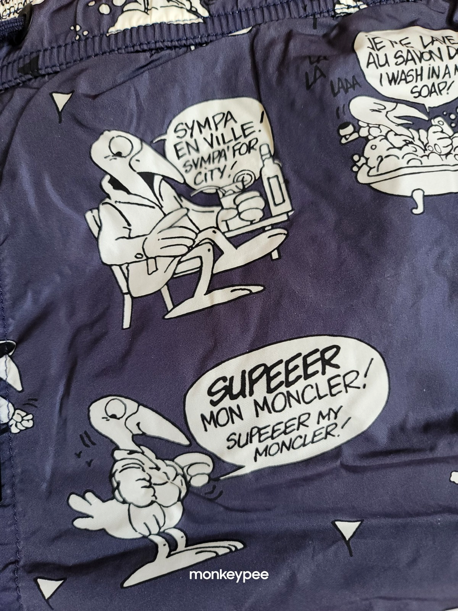 Authentic Moncler Men's AOP Cartoon print Swim trunks Shorts | eBay