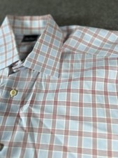 David Donahue Shirt Mens 15.5 34/35 Multicolor Plaid Dress Long Sleeve