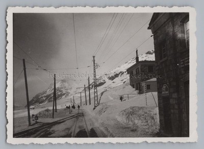 Bahnhof Ospizio Hospiz Bernina Express Winter - Altes Foto