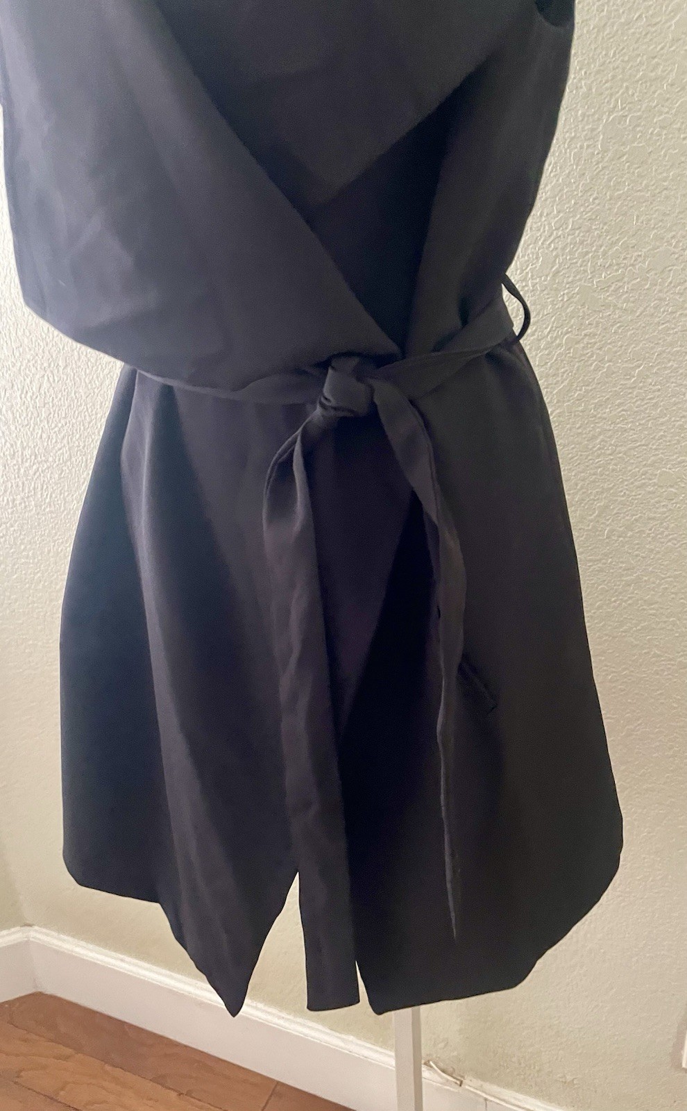 Zara Basic Collection Black Wrap Belted Sleeveles… - image 3