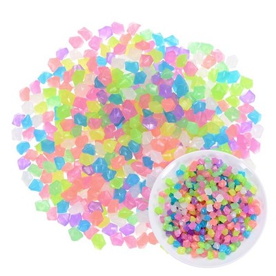 1000-Pack Glow in the Dark Rocks, 0.51'' Resin Rhombus Stones [Multicolor]
