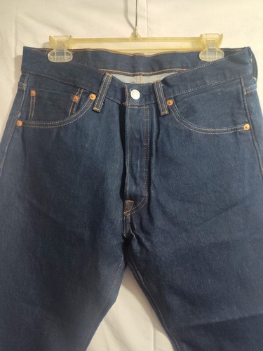 Levi's 501 Jeans Men's 32x28 Button Fly Straight Dark Wash Denim 100% Cotton - Picture 12 of 15
