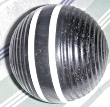 CROQUET Two STRIPE BLACK BALL Vintage Ball 2-3/4" Diameter