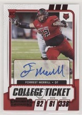 2021 Contenders Draft Picks College Game Ticket Red Forrest Merrill Auto 0m68