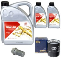 MotoröL Filter Set Febi SAE 10W-40 7 Liter + Schraube FüR Fiat Ducato Kasten 2.0