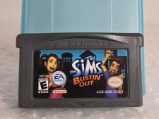 Game Boy Advance Sims Bustin' Out Nintendo GBA Handheld System Authentic Saves