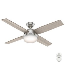 Hunter Fan 52 inch in Brushed Nickel Indoor Ceiling Fan W/ Light and Remote