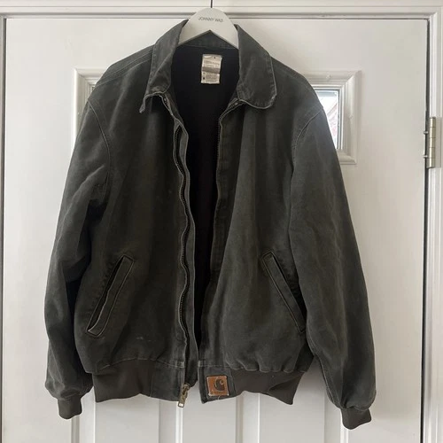 Vintage Carhartt J102MOS Duck Canvas Mesh Lined Santa Fe Barn Jacket Size L - product listing photo