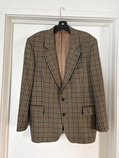 Aquascutum London Vintage 100 Wool Houndstooth Tweed Blazer