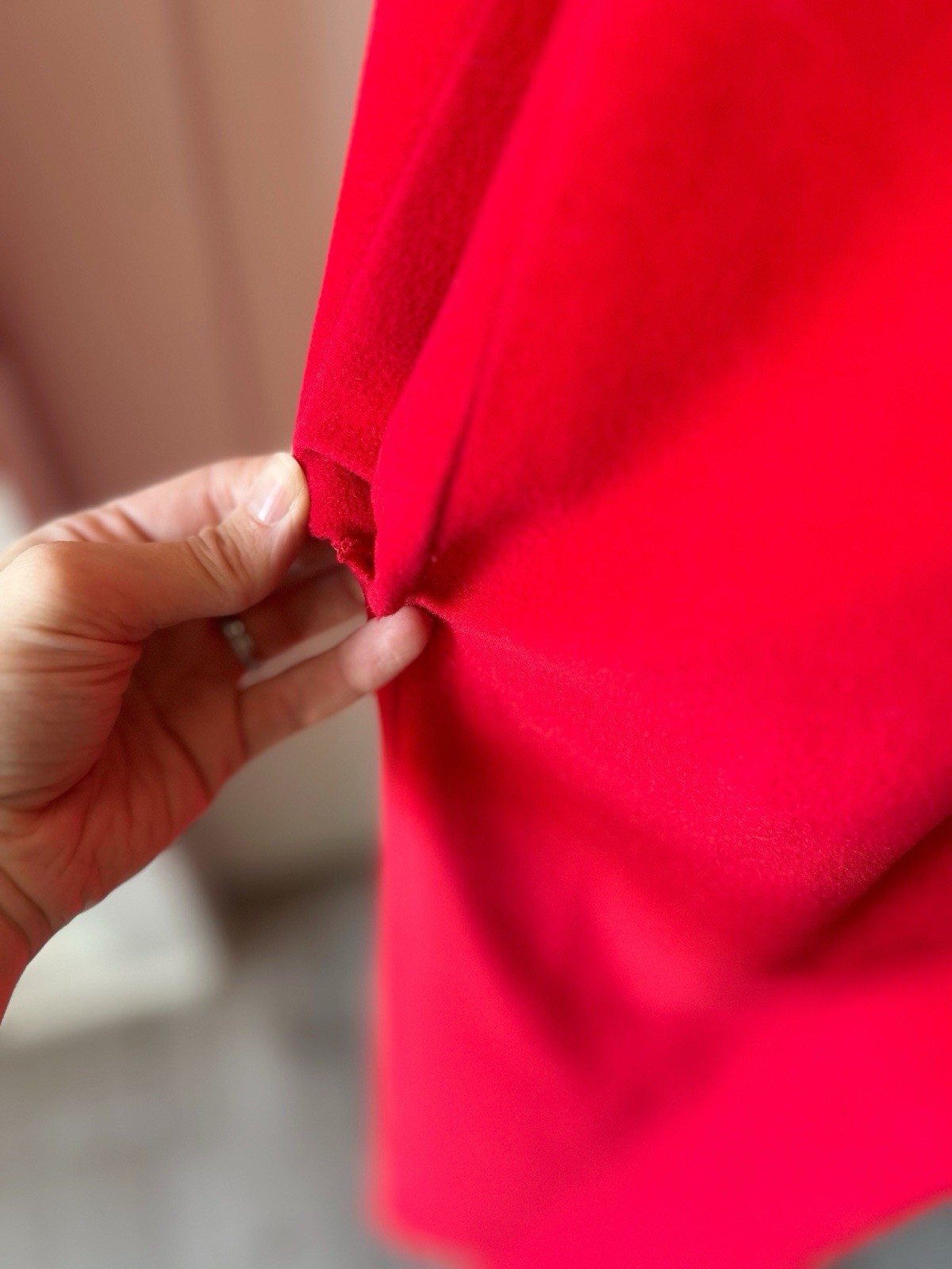 Vintage Vanity Fair Red Fleece House Dress 1970s Butterfly Sleeve 