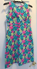 Talbots Multi Color Floral Sleeveless Knee Length Dress —Size P Petite NWOT