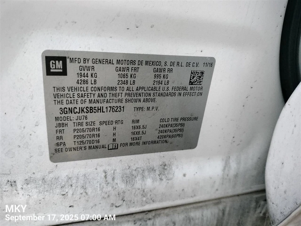 Actuador de bloqueo Trax 2017 7079401 Foto 2 de 4