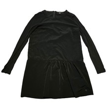 Maison Scotch & Soda Black Drop Waist Lace Shoulder Mini Dress Size 1 Small