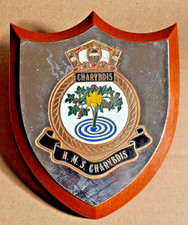 HMS Charybdis desk plaque shield ships crest Royal Navy RN