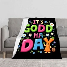 Durable Soft  Warm Flannel Blanket - Colorful Whimsical Design for Sofa Travel