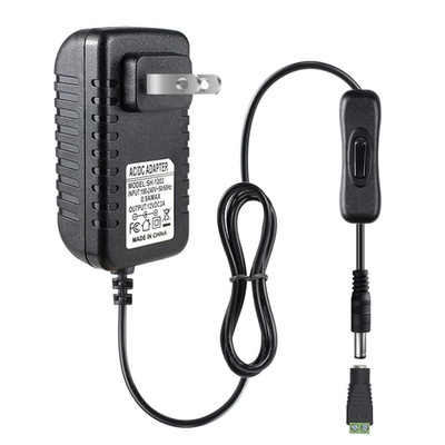 12V Power Supply, 12 Volt 2A 24W DC Power Supply with on off Switch, Black Switc