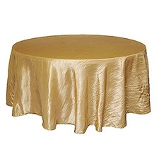 120-Inch Gold Accordion Crinkle Taffeta Round Tablecloth 120" Round ,