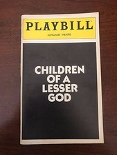 November 1980 Playbill CHILDREN OF A LESSER GOD - Longacre NYC Steinberg