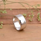 Half Round Wide Band Solid 925 Sterling Silver Band Statement Jewelry For Gifts