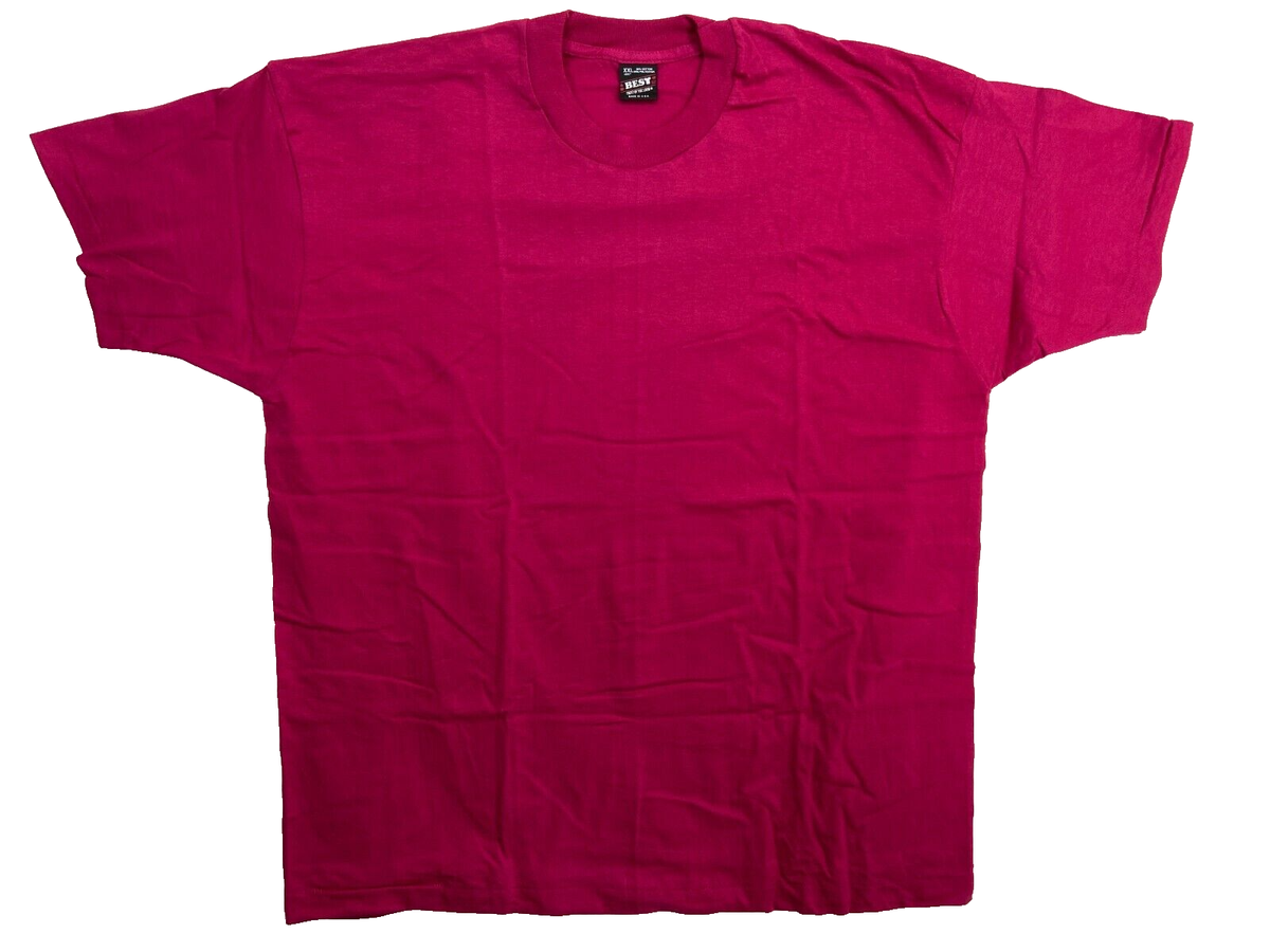 Fruit of the Loom Best Single Stitch Short Sleeve Raspberry T