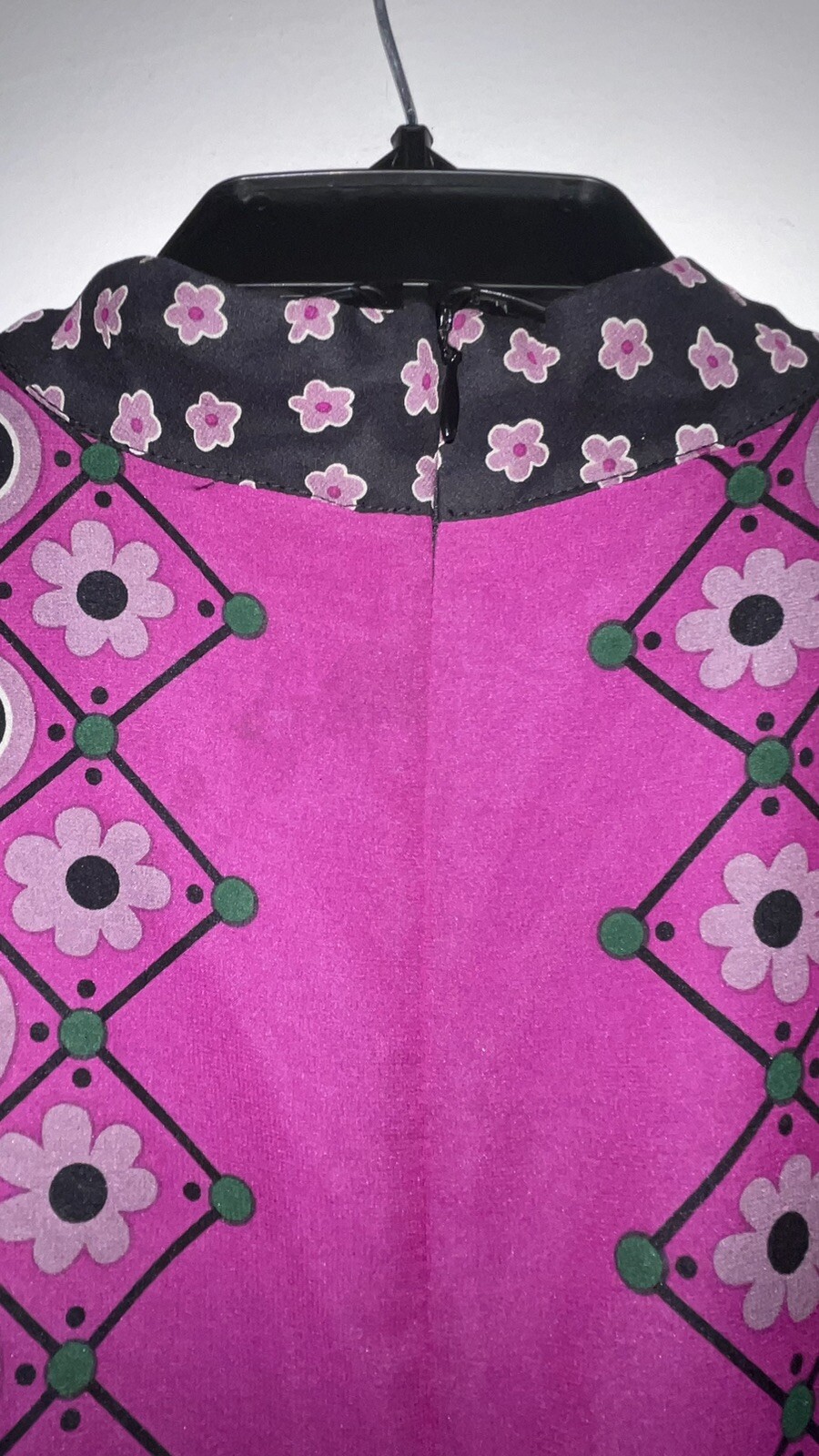 NWT Anna Sui Floral Black/Purple Ruffle Dress Retro Free People Midi sz 6