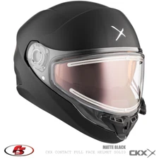 NEW CKX CONTACT Snowmobile HELMET EDL SOLID Black Matte 3XL w/ electric shield