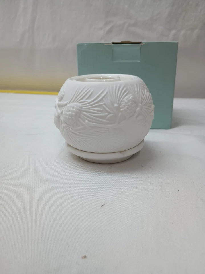 Calentador de fragancia PartyLite Illuminescents conos de pino porcelana Tealight P90413 Foto 2 de 4