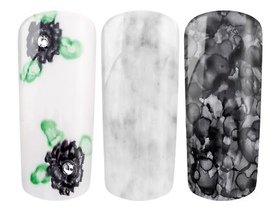 Ink Color schwarz NailArt Farbe Tinte XXL 12ml Polish Blooming Smoke Lack black