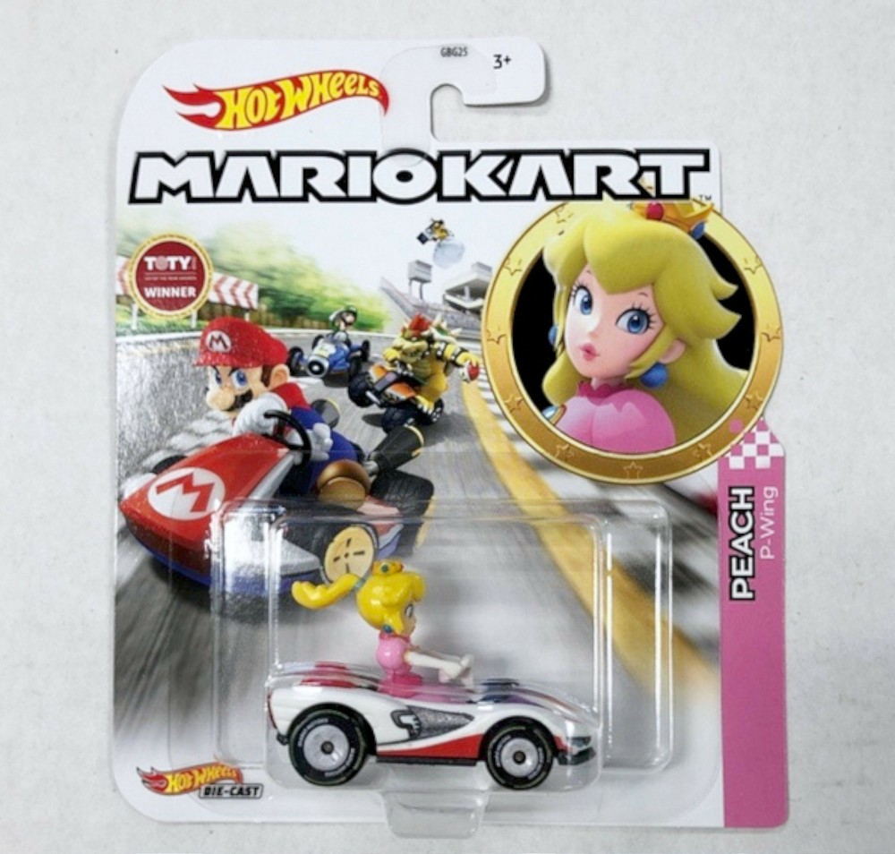Hot Wheels 1:64 Mario Kart Princess Peach P-Wing Diecast Toy Car