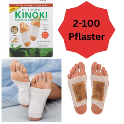 KINOKI Fußpflaster Detox Fuß Pflaster Entgiftungspflaster Fuss Pads Pflege Vitamin C