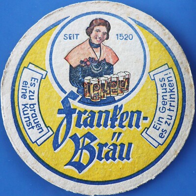 Old beer mat Franken-Bräu Neundorf around 1950