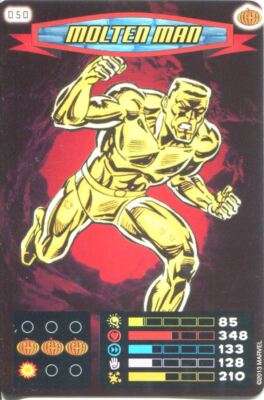 Spiderman Heroes And Villains Card #050 Molten Man