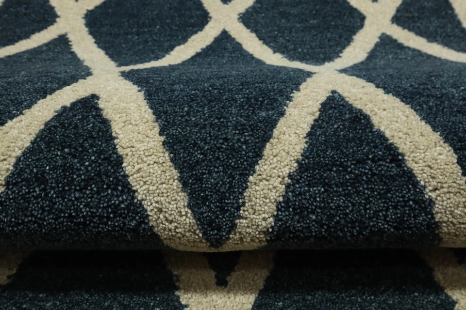 Gabbeh Teppich 100% Wolle 70X140 cm Handarbeit Hell Blau Beige Handgetuftet T998 - Bild 2 von 4