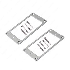 2x Chrome Metal Flat Bottom Humbucker Guitar Pickup Ring Frames For SG IBANEZ