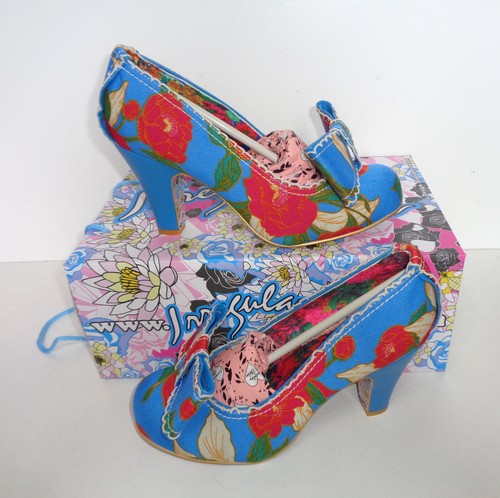 Nuevos zapatos de tacón de fiesta azul para damas y mujer Irregular Choice Precio de venta sugerido por el fabricante £90 Reino Unido talla 3.5 - Imagen 2 de 8