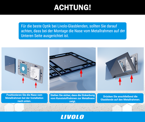 LIVOLO LICHTSCHALTER STECKDOSEN WECHSELSCHALTER DIMMER GLASRAHMEN SCHWARZ - Bild 8 von 297