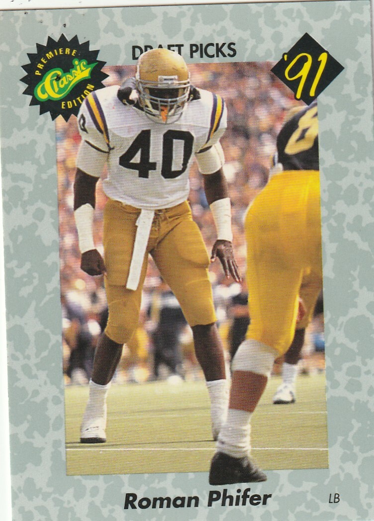 FREE SHIPPING-MINT-1991 Classic Draft Picks Roman Phifer #28 PLUS BONUS CARDS