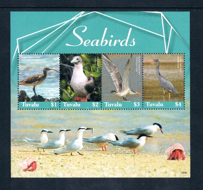 $27.50 Scott Value - 2019 TUVALU Sea Birds 2 s/s Seabirds Pacific CV MNH NH UMM - image 4 of 4