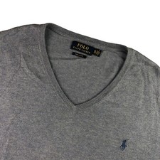 Polo Ralph Lauren Men's 100 Pima Cotton Knit V-Neck Sweater Blue   XL