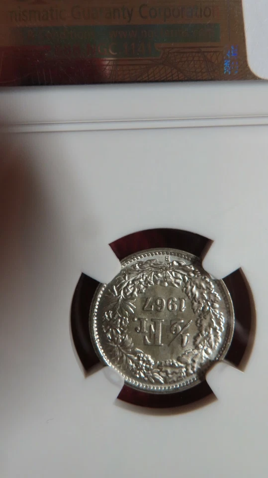 SWITZERLAND , SILVER 1/2 FRANC 1967 B - NGC MS 64 , LOOKS BETTER THEN ALLREST - Image 4 of 4