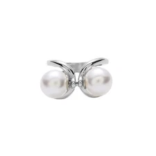 Small Pearl Silk Scarf Ring Clip Brooch for Women Girls 10mm Imitation Shell Pea