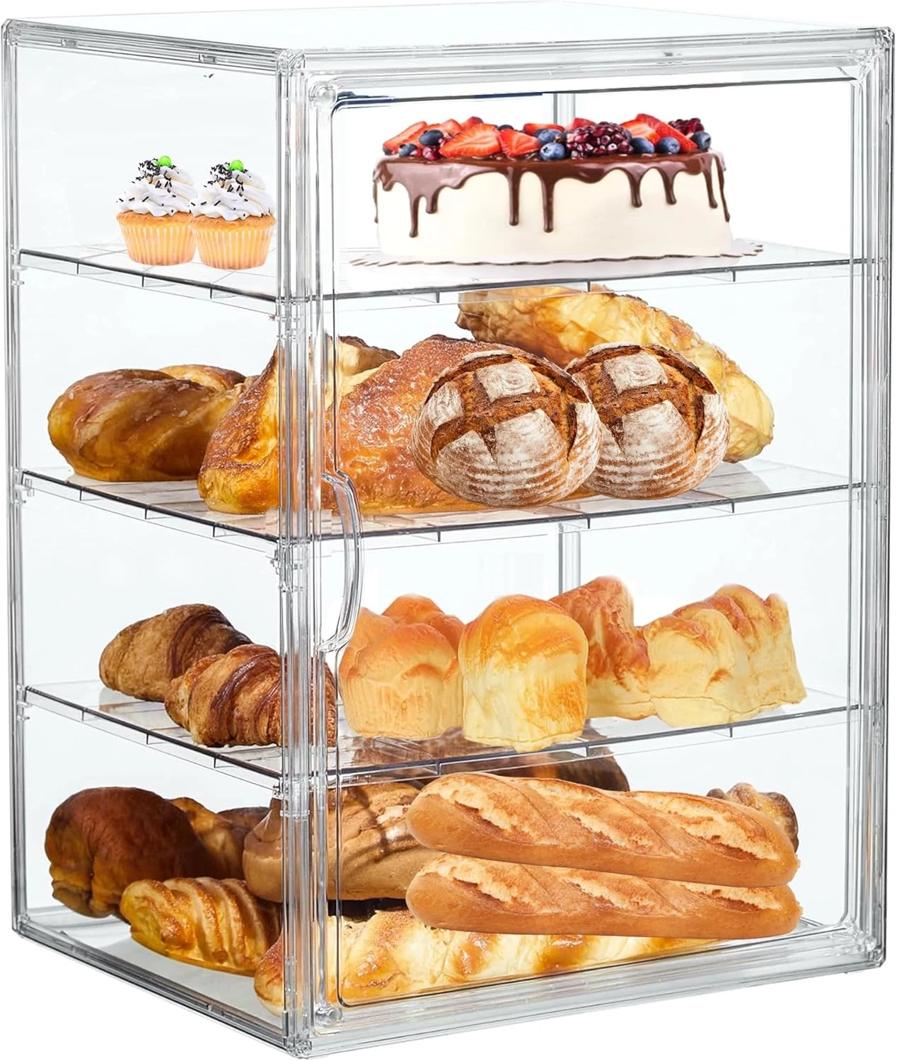 Bread Box,Large Bread Boxs for Kitchen Countertop - 4 Layers Adjustable Bread St
