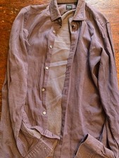 Hugo Boss Slim Fit M Button Down Shirt - Purple/Multi Color pattern Woven