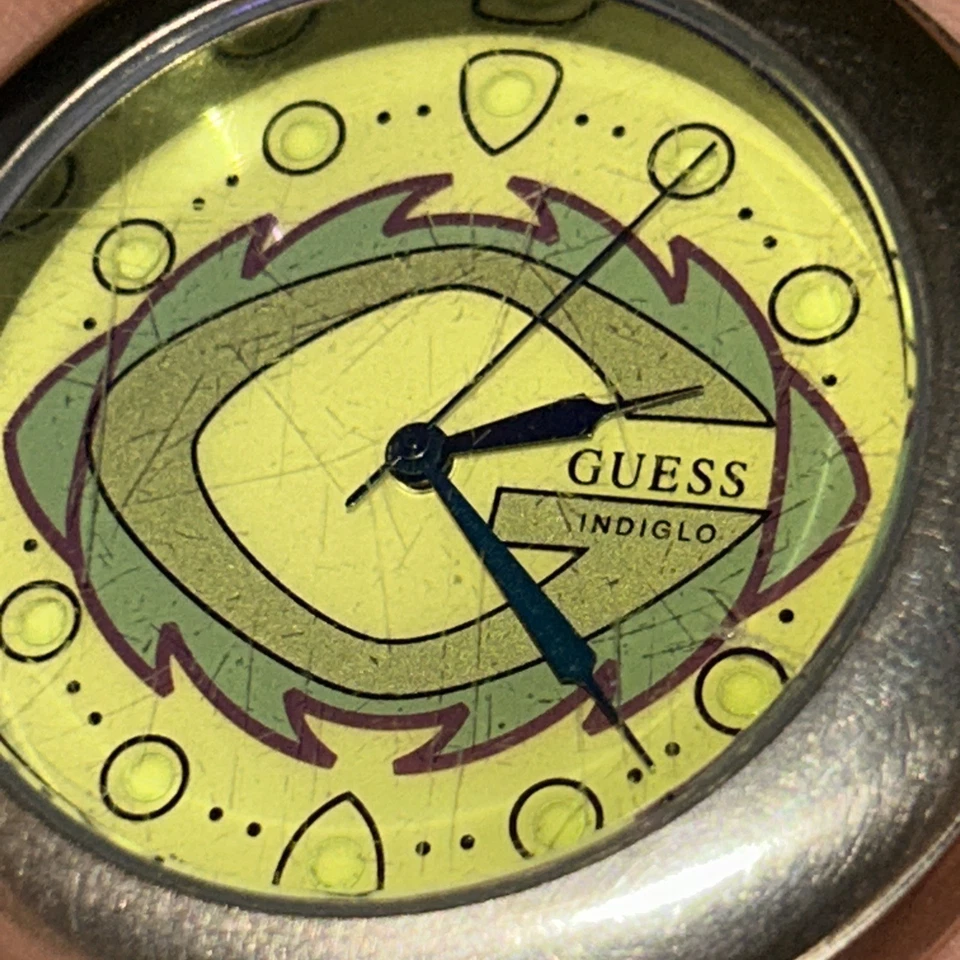 Guess Indiglo Silver Tone Multicolored Dial 44mm Quartz Analog Pocket Watch E2 - Image 4 of 4