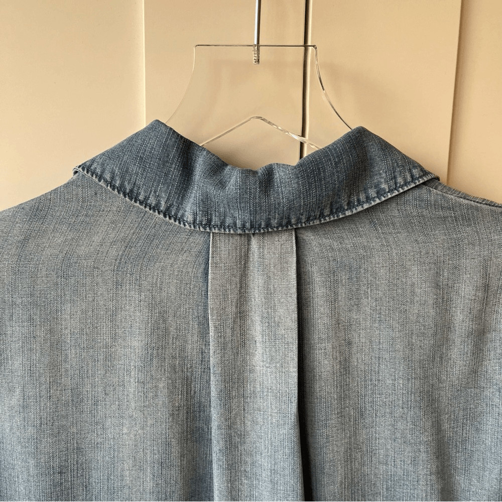 Bella Dahl Split Back Button Down - Blue Ombre Wa… - image 11