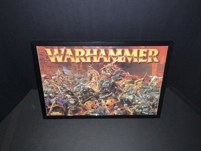Framed Box Cover Art (c2000) 6th Warhammer Fantasy Orcs & Goblins Vs Empire OOP