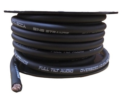 Full Tilt by Sundown Audio 1/0 AWG Hybrid Power Wire   50ft Spool, 10% OFC / 90%
