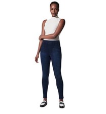 SPANX Women's Ankle Jean-ish Leggings Size L Dark Twilight Rinse Wash Old Money