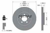 2X Textar Bremsscheibe 92082305 FüR Audi Seat Skoda VW