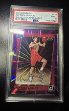 2021-22 Donruss Alperen Sengun Rated Rookie Holo Laser Purple /15 Auto PSA 9